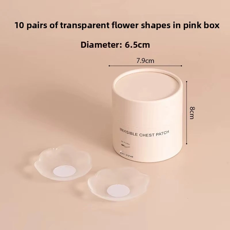 Invisible Thin Silicone Nipple Covers Anti-Exposure Waterproof Non-Slip Gathered Chest Patch for Men and Women Home Comfortwear