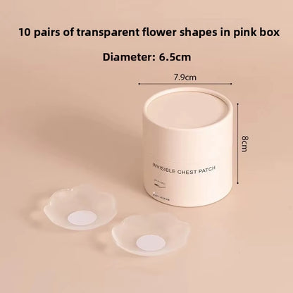 Invisible Thin Silicone Nipple Covers Anti-Exposure Waterproof Non-Slip Gathered Chest Patch for Men and Women Home Comfortwear