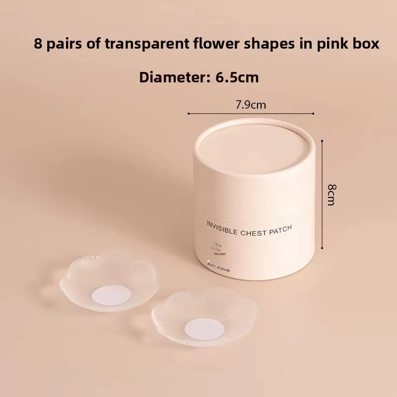 Invisible Thin Silicone Nipple Covers Anti-Exposure Waterproof Non-Slip Gathered Chest Patch for Men and Women Home Comfortwear