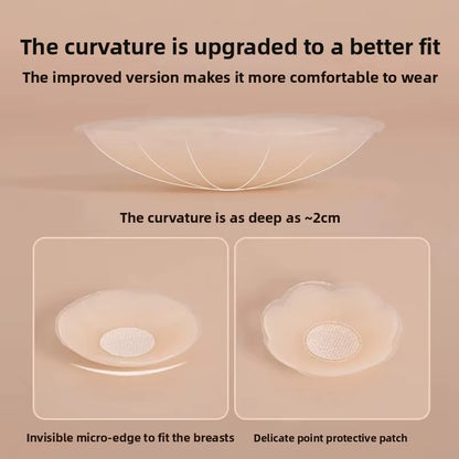 Invisible Thin Silicone Nipple Covers Anti-Exposure Waterproof Non-Slip Gathered Chest Patch for Men and Women Home Comfortwear