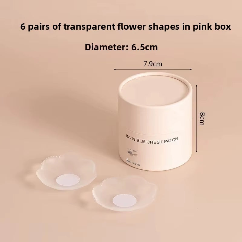 Invisible Thin Silicone Nipple Covers Anti-Exposure Waterproof Non-Slip Gathered Chest Patch for Men and Women Home Comfortwear
